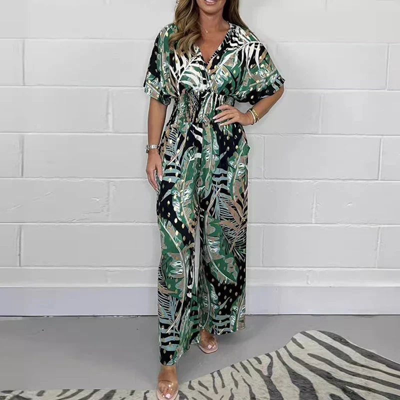 “Leafessa Curve – Leaf Print Plus Size Summer Bodysuit.”