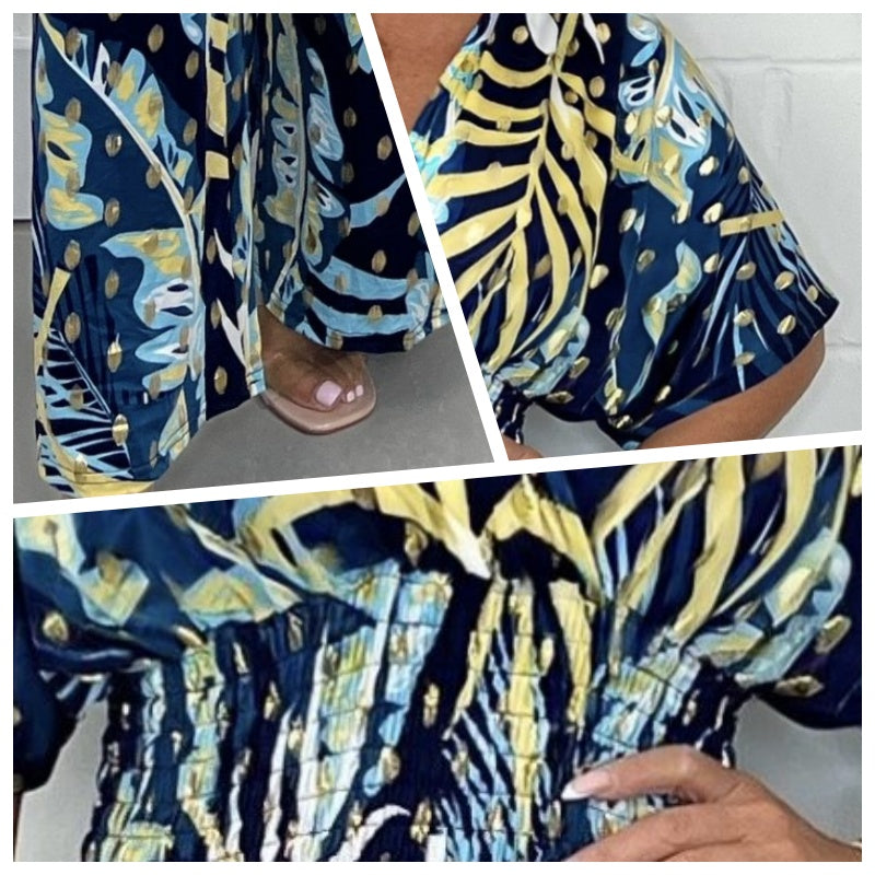 “Leafessa Curve – Leaf Print Plus Size Summer Bodysuit.”