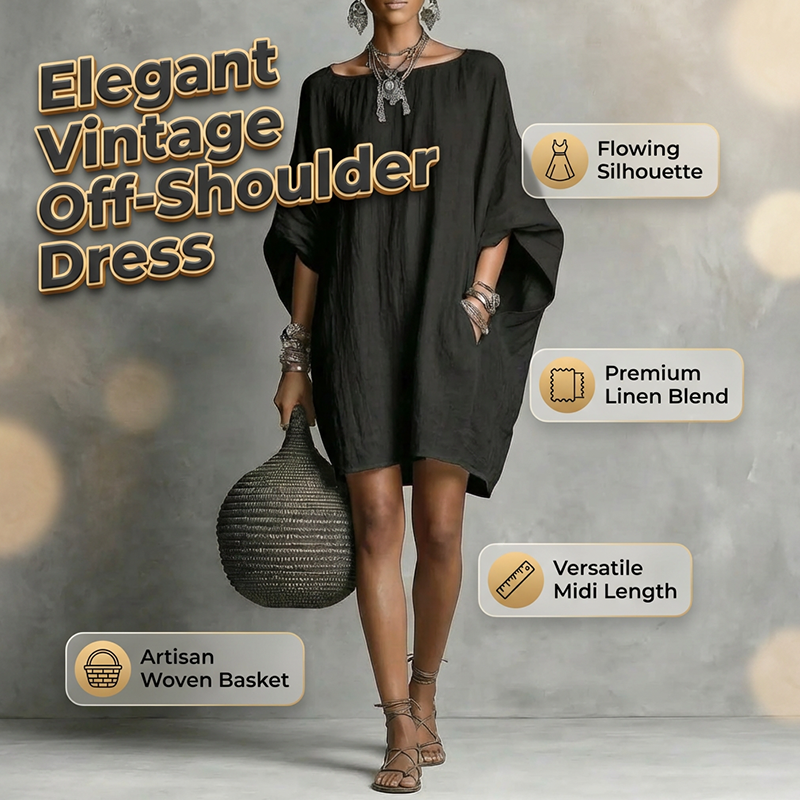 🔥 Women's Oversized Batwing Sleeve Dress