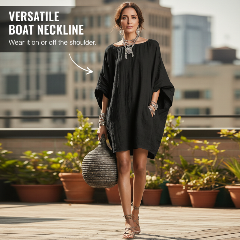 🔥 Women's Oversized Batwing Sleeve Dress