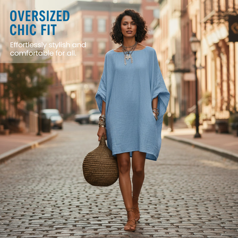 🔥 Women's Oversized Batwing Sleeve Dress