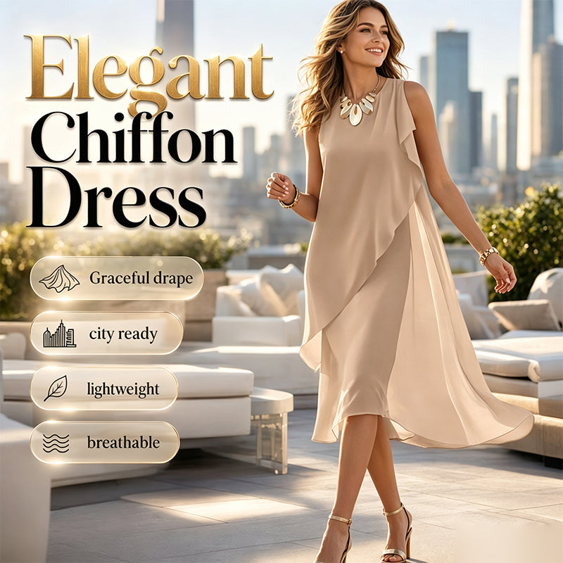 👗 Women's Sleeveless Round Neck Dress with Asymmetrical Hem ✨💕