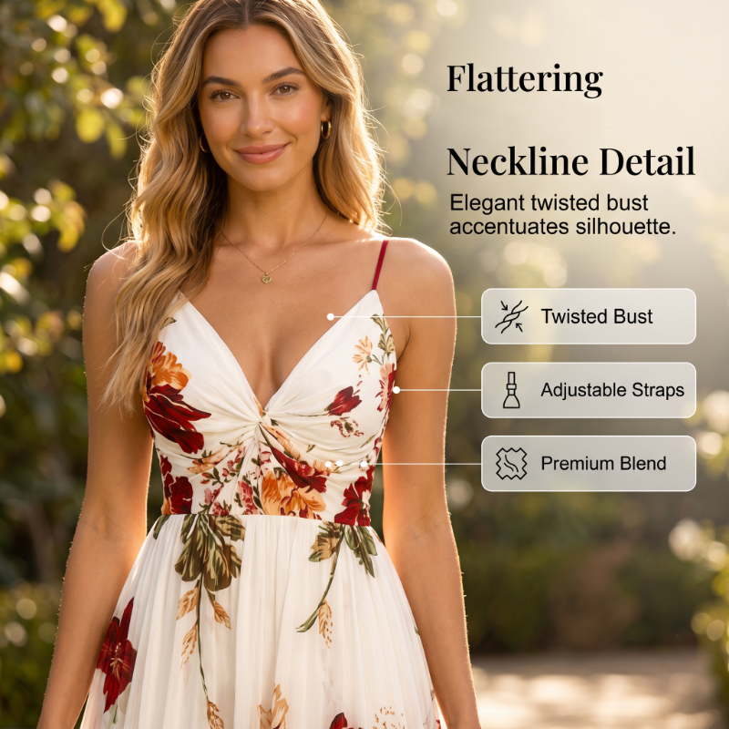 👗 50% OFF 🌺 Women's Printed Spaghetti Strap Maxi Dress – Lightweight & Boho Chic
