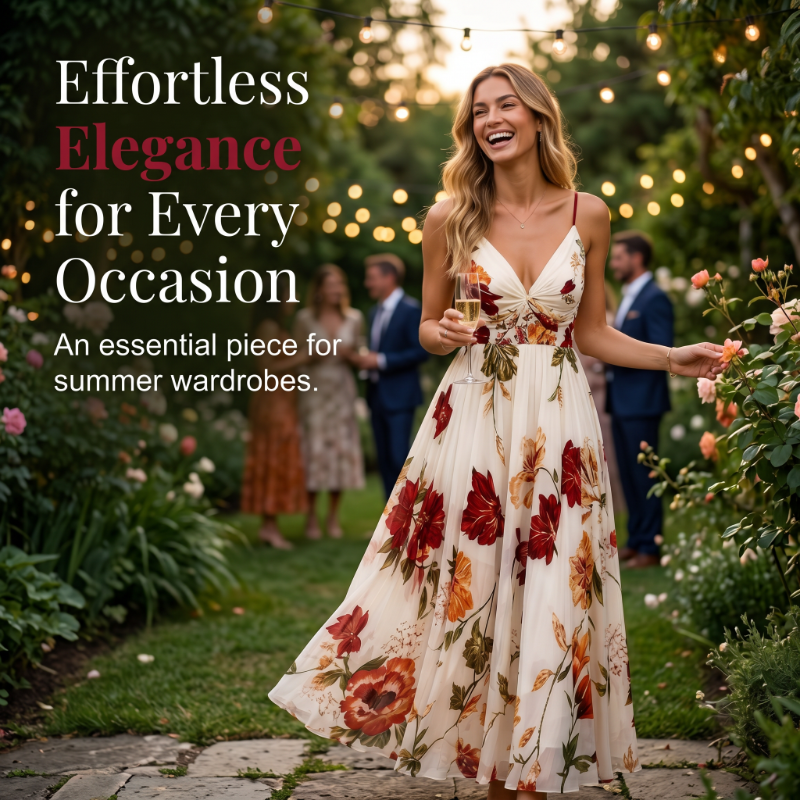 👗 50% OFF 🌺 Women's Printed Spaghetti Strap Maxi Dress – Lightweight & Boho Chic