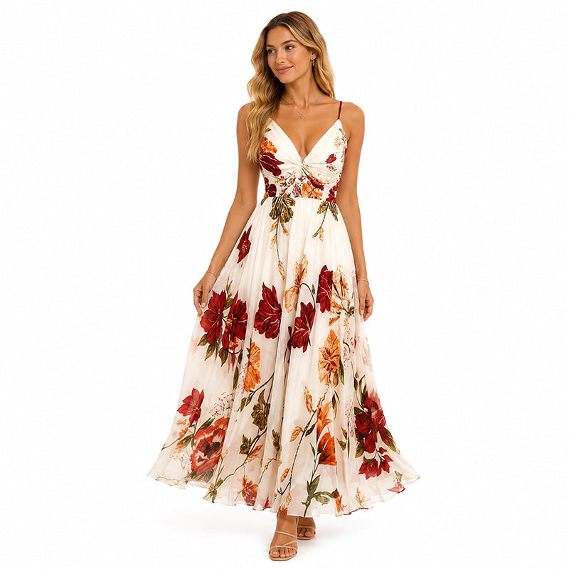 👗 50% OFF 🌺 Women's Printed Spaghetti Strap Maxi Dress – Lightweight & Boho Chic