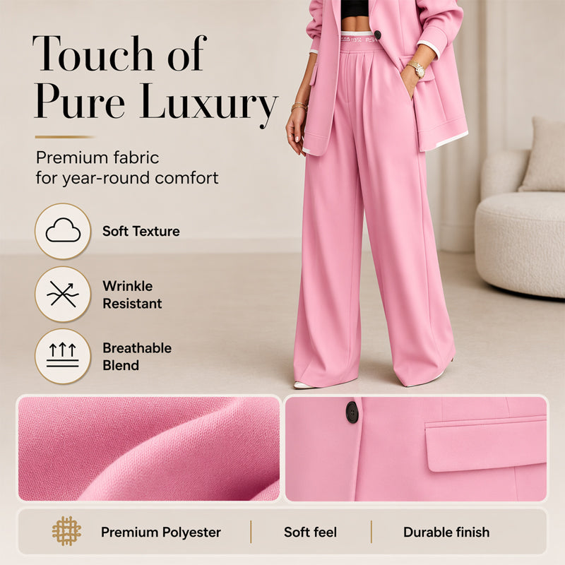 ✨🛍️ Blazer and Wide-Leg Pants Set – Clean Lines and Breathable Comfort for a Confident Look All Day Long