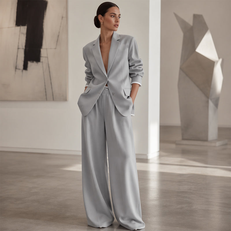 ✨🛍️ Blazer and Wide-Leg Pants Set – Clean Lines and Breathable Comfort for a Confident Look All Day Long