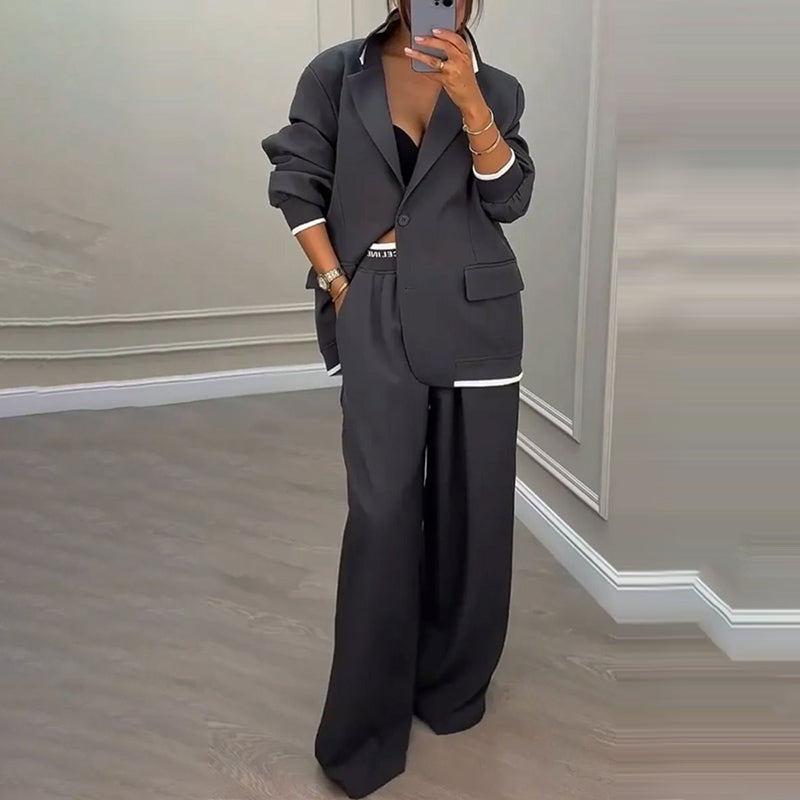 ✨🛍️ Blazer and Wide-Leg Pants Set – Clean Lines and Breathable Comfort for a Confident Look All Day Long
