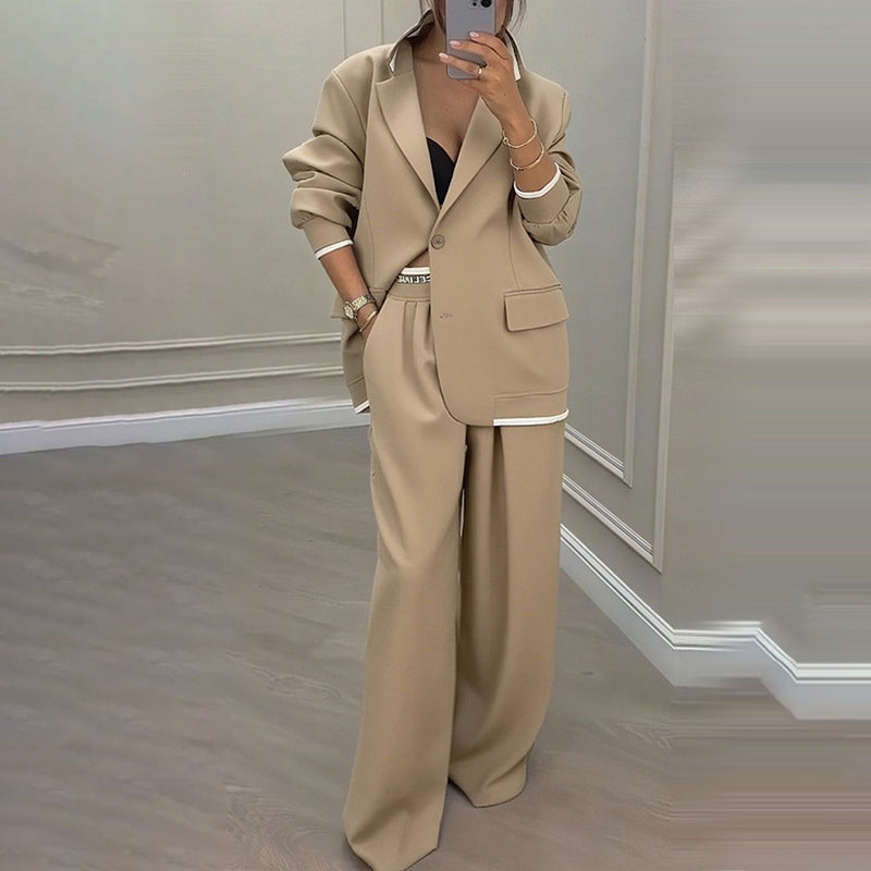 ✨🛍️ Blazer and Wide-Leg Pants Set – Clean Lines and Breathable Comfort for a Confident Look All Day Long