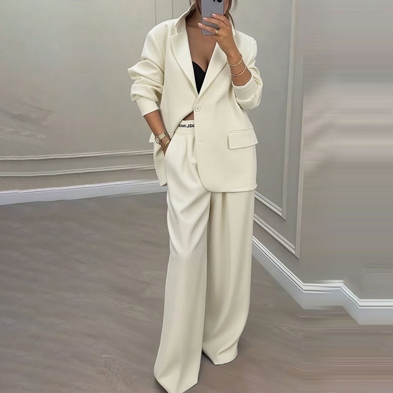 ✨🛍️ Blazer and Wide-Leg Pants Set – Clean Lines and Breathable Comfort for a Confident Look All Day Long