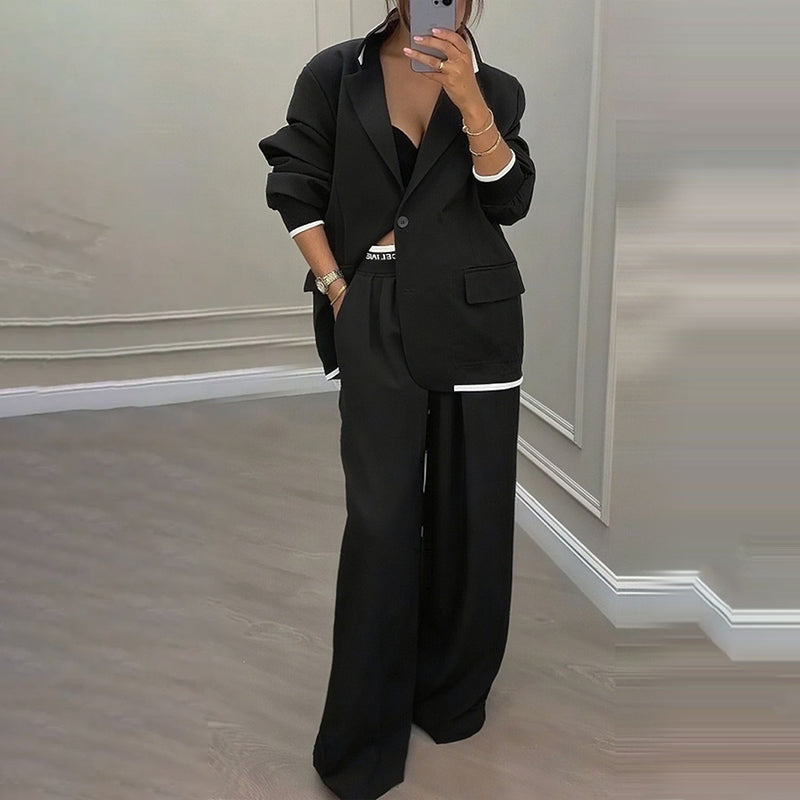 ✨🛍️ Blazer and Wide-Leg Pants Set – Clean Lines and Breathable Comfort for a Confident Look All Day Long