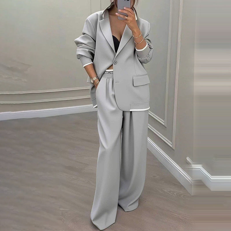 ✨🛍️ Blazer and Wide-Leg Pants Set – Clean Lines and Breathable Comfort for a Confident Look All Day Long