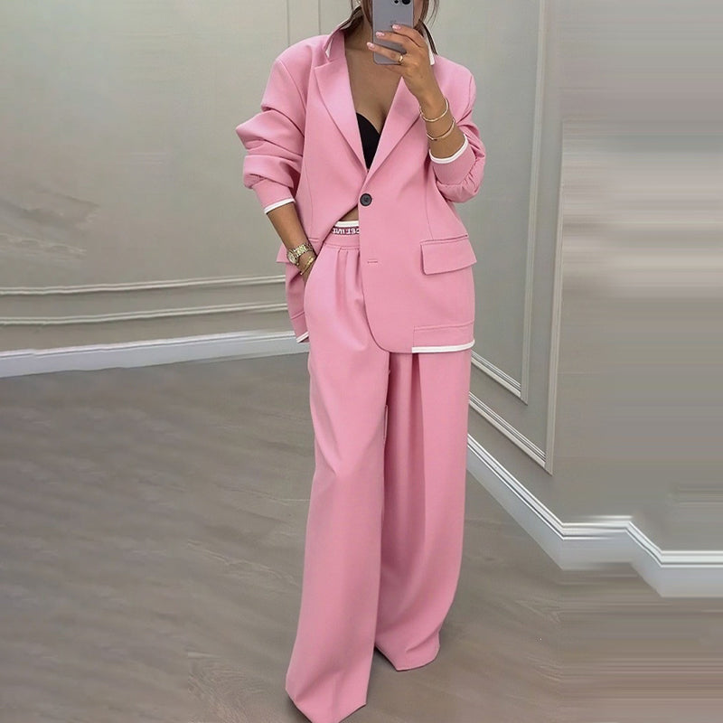 ✨🛍️ Blazer and Wide-Leg Pants Set – Clean Lines and Breathable Comfort for a Confident Look All Day Long