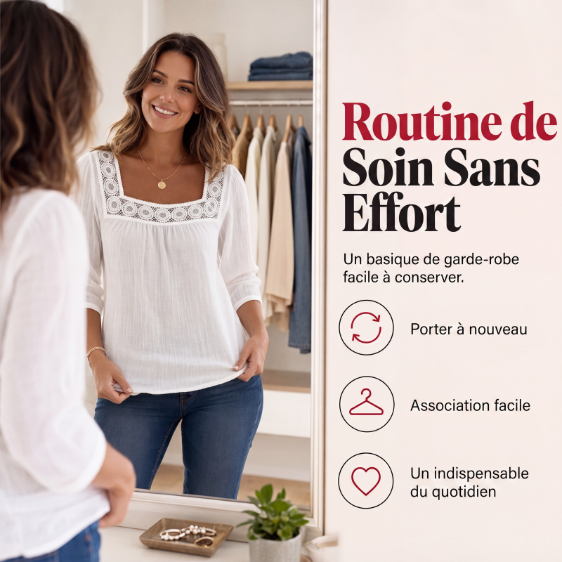 Women’s Lace & Crochet Square-Neck Blouse