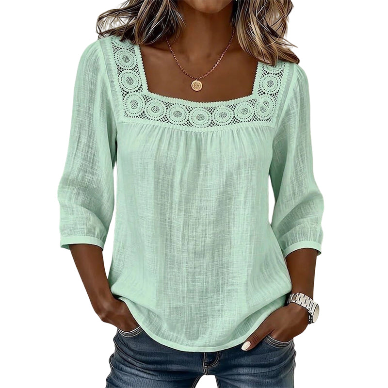 Women’s Lace & Crochet Square-Neck Blouse