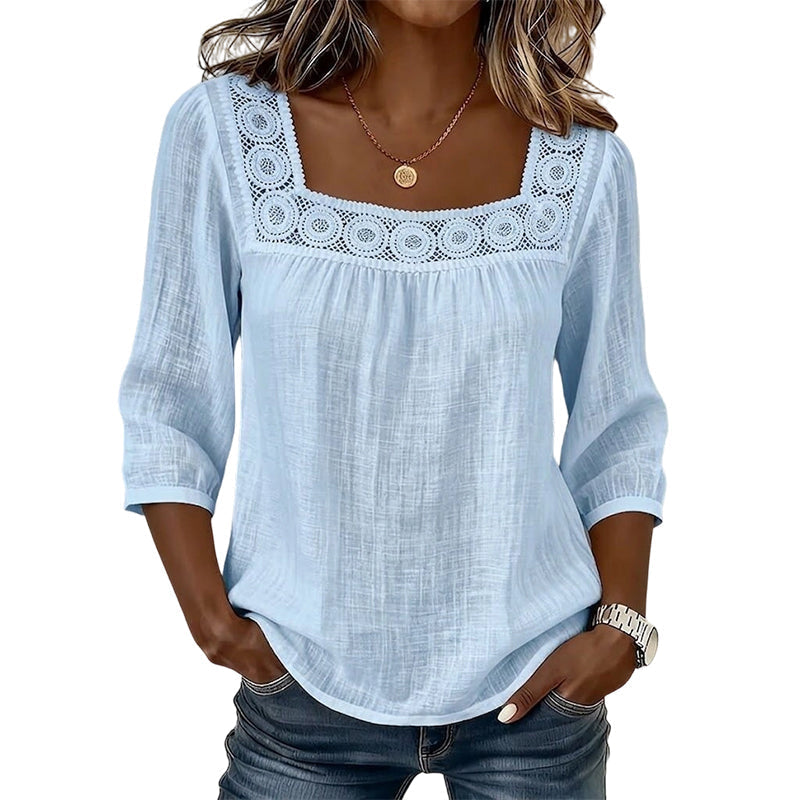 Women’s Lace & Crochet Square-Neck Blouse