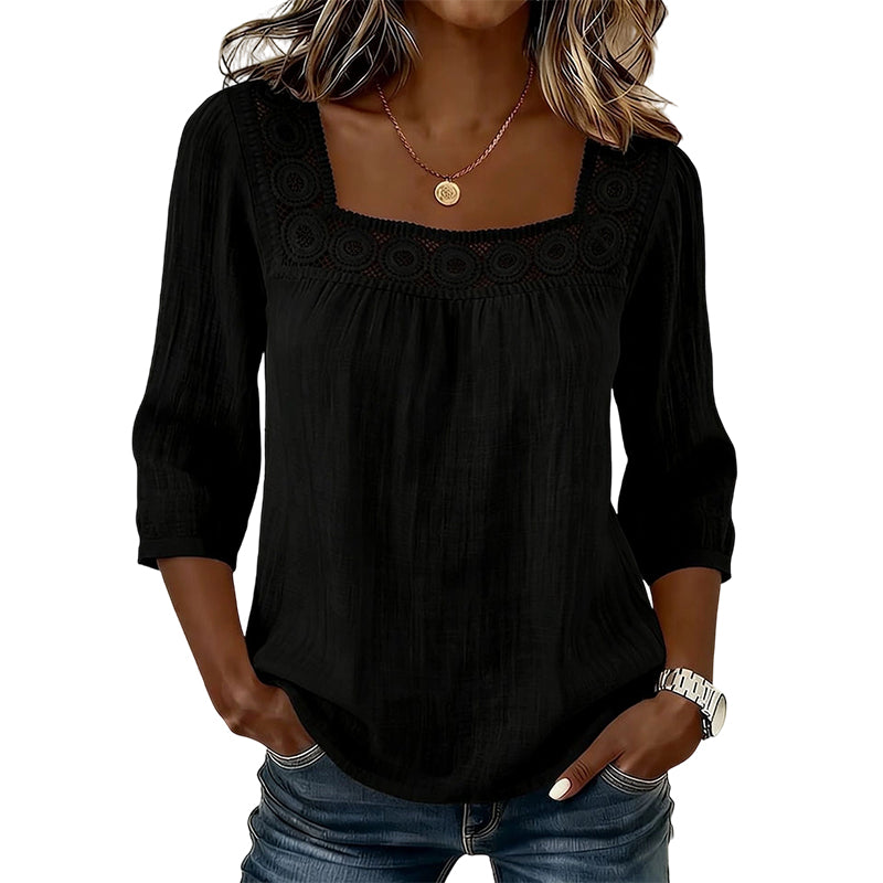 Women’s Lace & Crochet Square-Neck Blouse