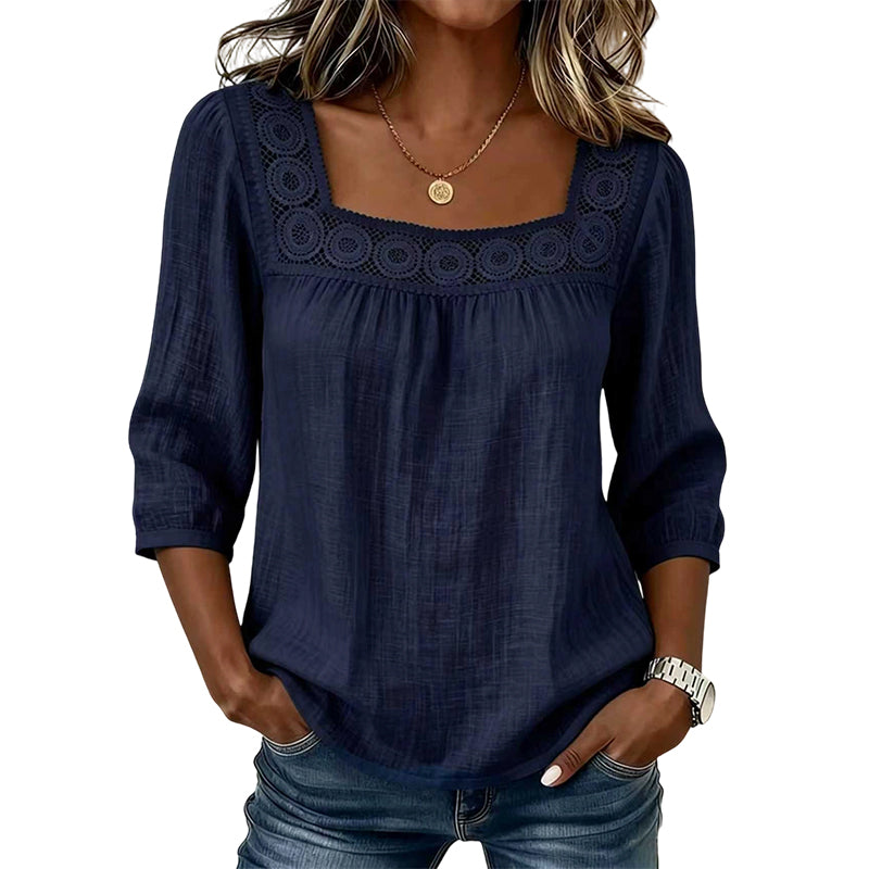 Women’s Lace & Crochet Square-Neck Blouse