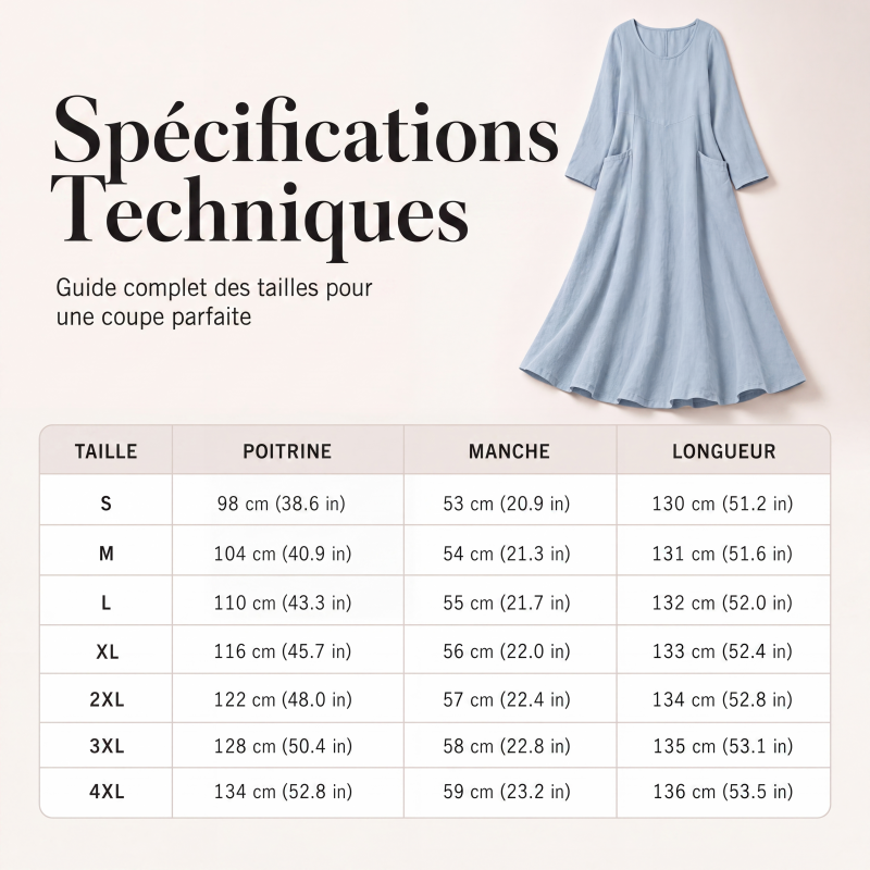 Robe à manches longues unie pour femme