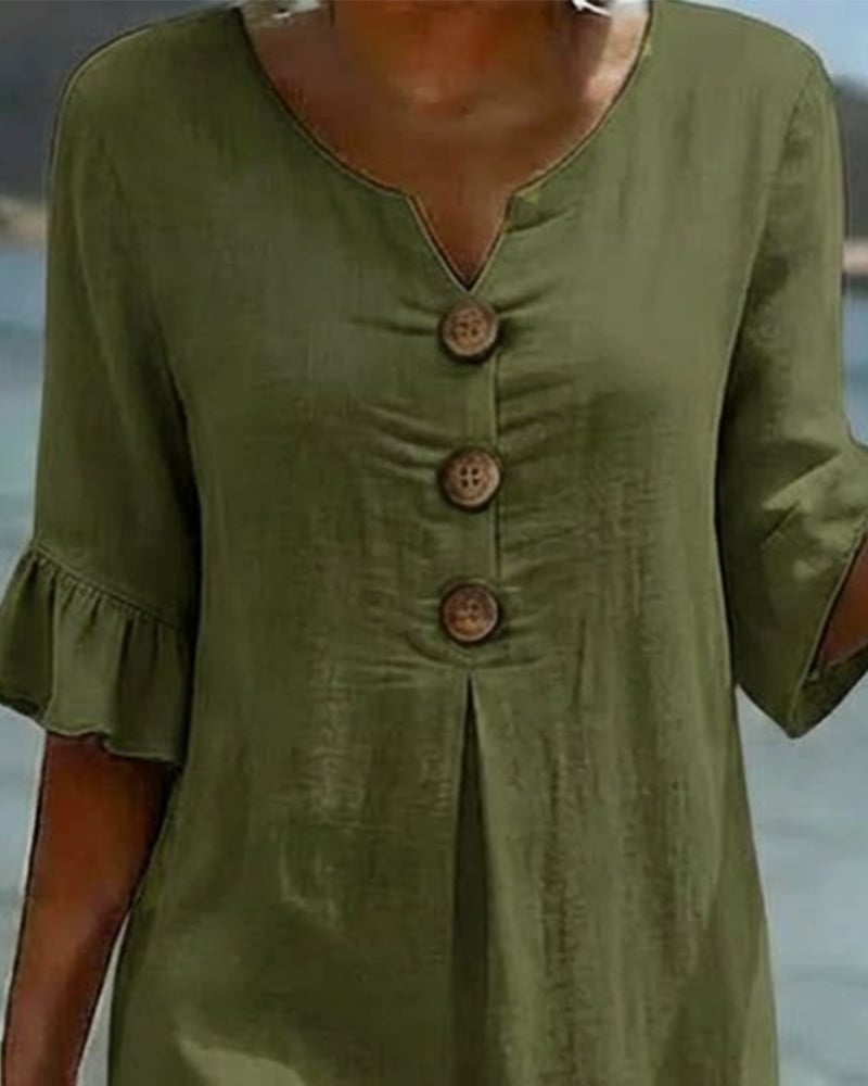 Cotélia™ | Cotton Button Detail Dress