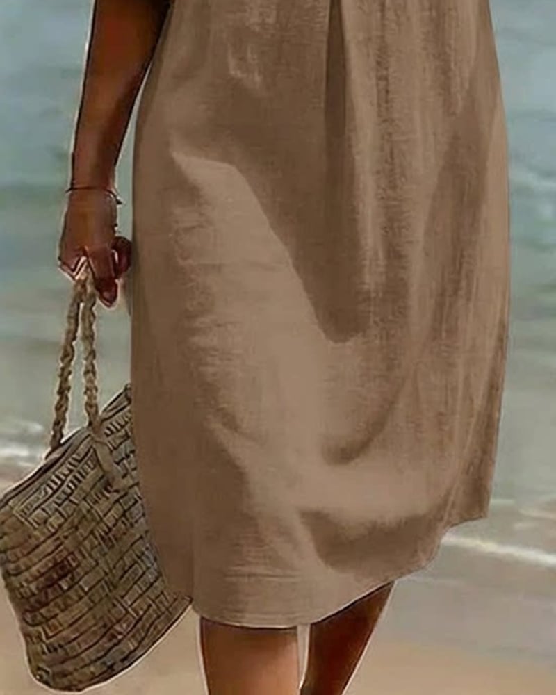 Cotélia™ | Cotton Button Detail Dress