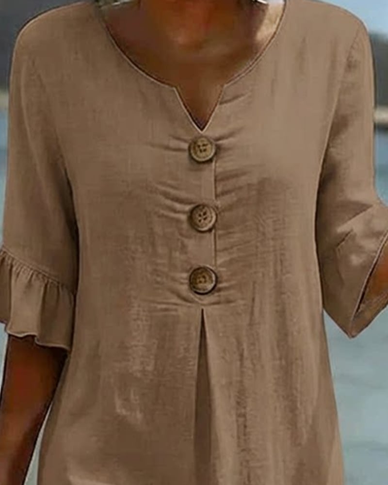 Cotélia™ | Cotton Button Detail Dress