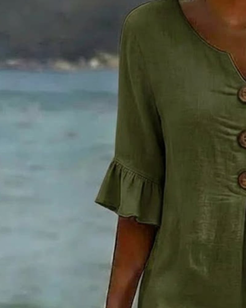 Cotélia™ | Cotton Button Detail Dress