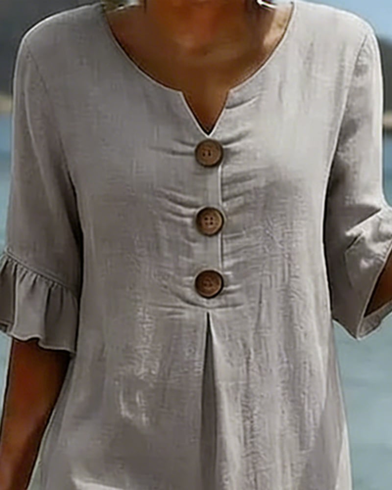 Cotélia™ | Cotton Button Detail Dress