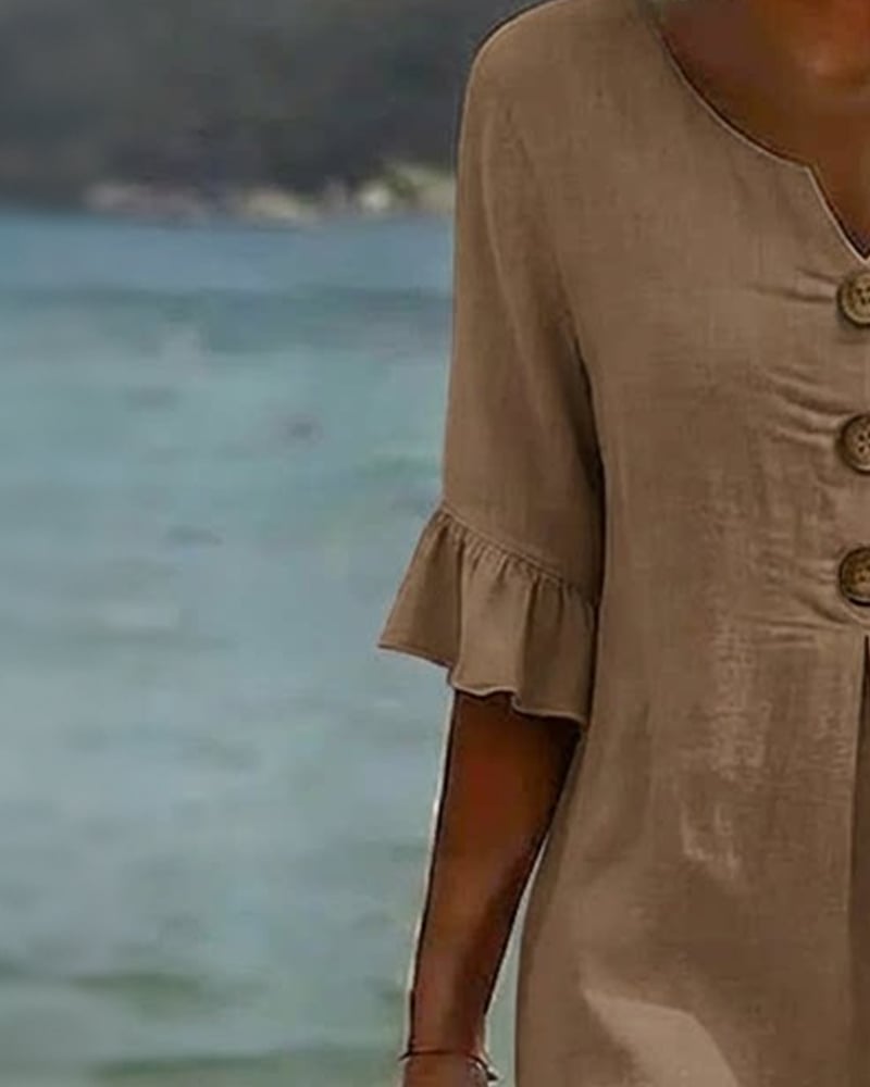 Cotélia™ | Cotton Button Detail Dress